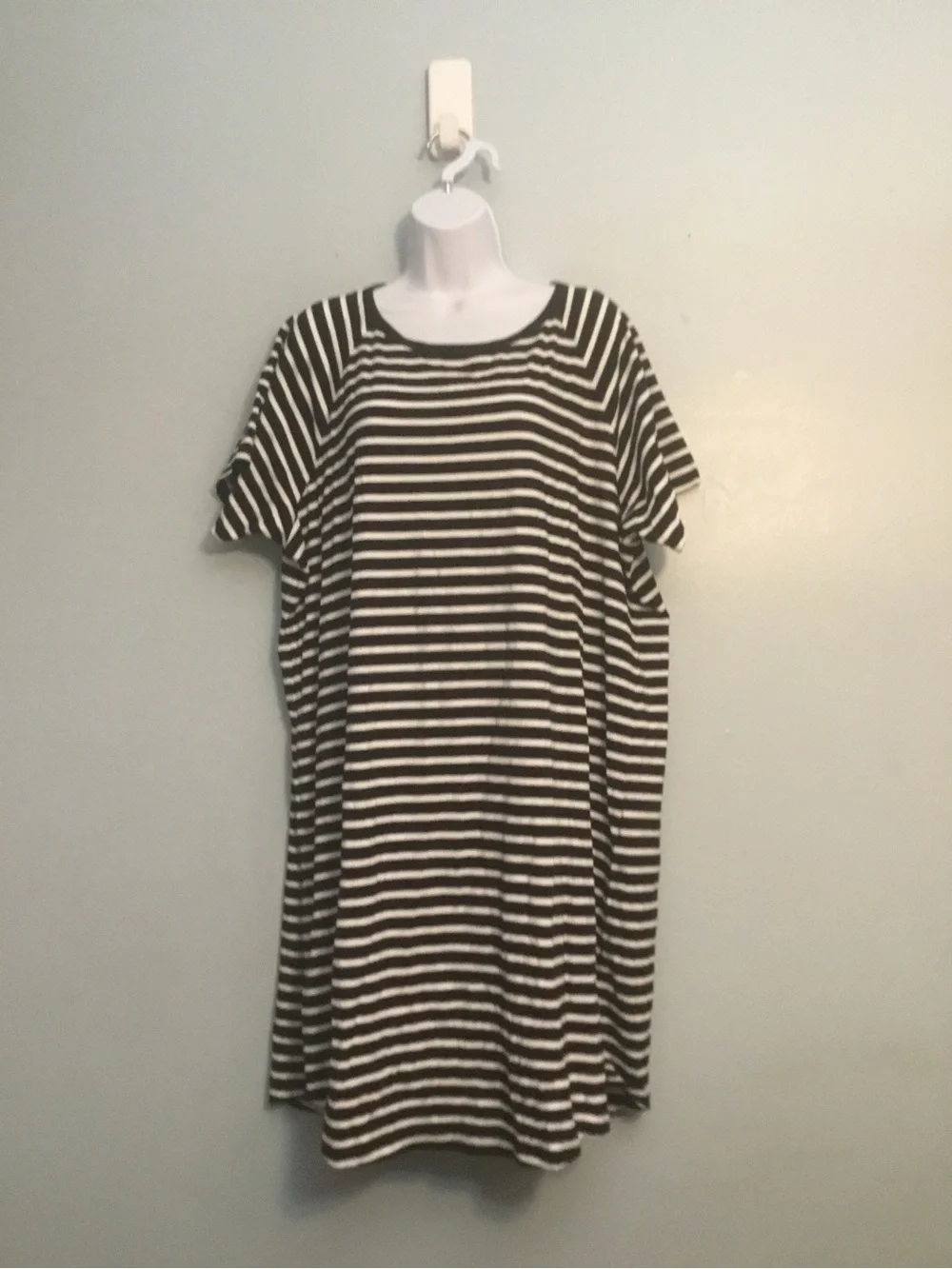 Michael Kors Black and White Striped Dress